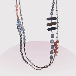 Silpada Multi Stone Beaded Necklace 50โ inches long N2421
